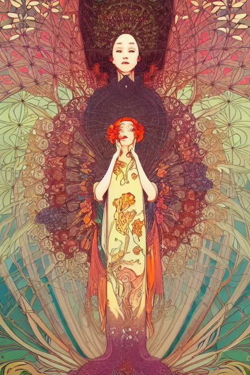 Image similar to a beautiful hyperdetailed animal character design 4 k wallpaper illustration of phoenix, victo ngai style, alfons mucha ， from china, style of studio ghibli, chinese style