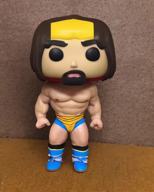 Image similar to Wrestler Funko Pop. Photographic, photography