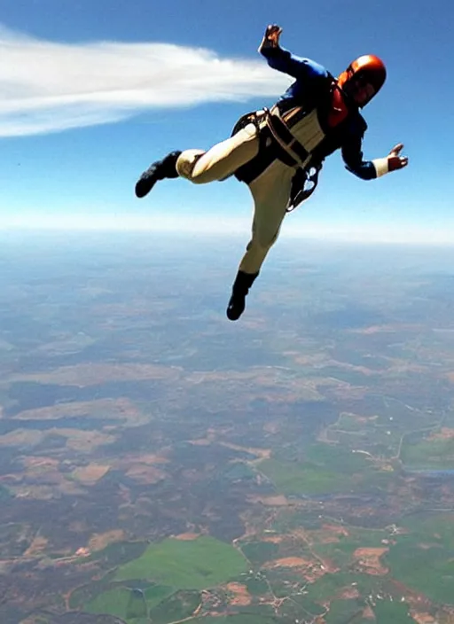 Image similar to obi wan kenobi skydiving