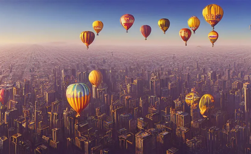 Prompt: hyperdetailed baloons made of liquid chrome floating over a cityscape at golden hour, by vladimir kush, by jeff koons, 8k resolution, realistic shadows, rendered in octane, hyperdetailed, meticulous, intricate