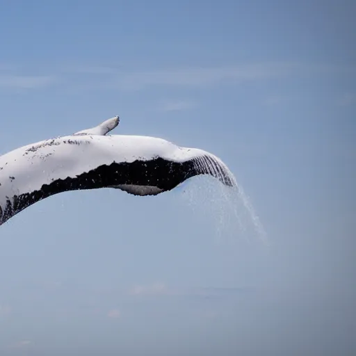 Image similar to a whale above an airplane