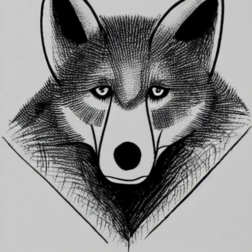 Image similar to cartoon sketch of a faceless wolf wearing a yellow raincoat