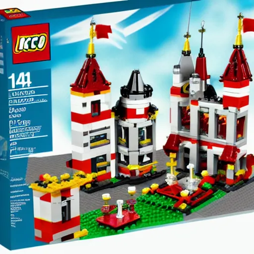 Image similar to ronald mcdonalds castle lego set