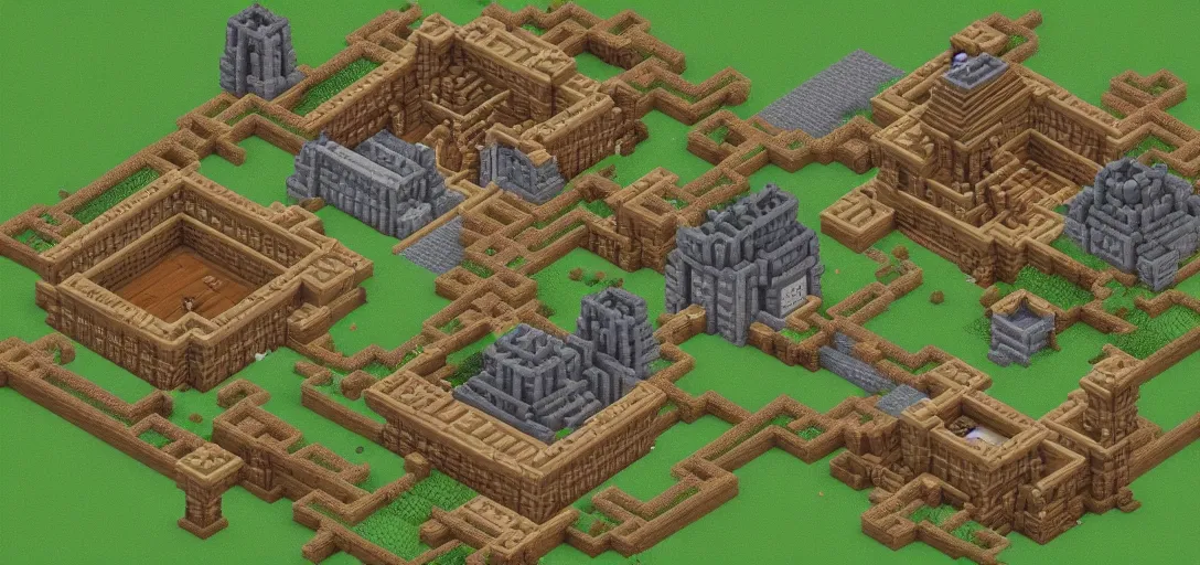 Prompt: minecraft in the style of ultima online isometric highly detailed