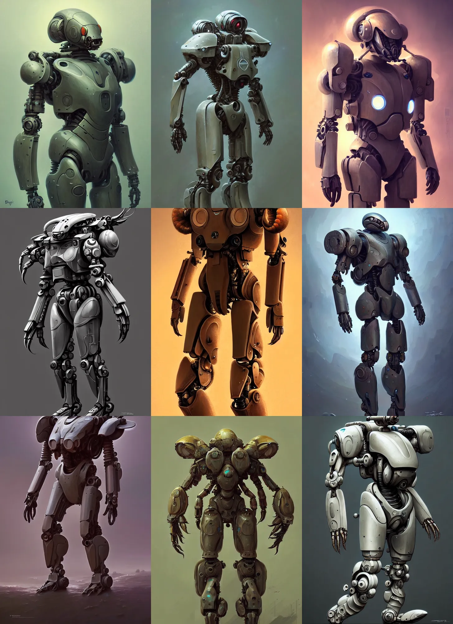 Prompt: a mech suit!!! made out of crab shells!!, diffuse lighting, fantasy, highly detailed, photorealistic, digital painting, artstation, illustration, concept art, smooth, sharp focus, in the style of tom bagshaw