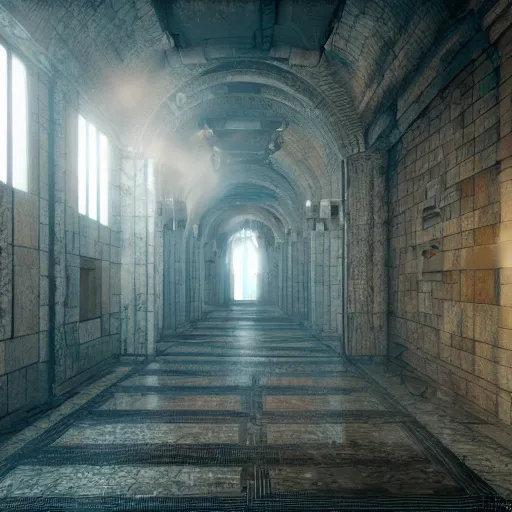 Prompt: labyrinth corridor ,Hyper Detail, 8K, HD, Octane Rendering, Unreal Engine, V-Ray, trending on artstation