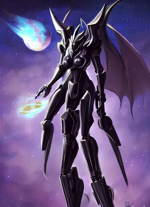 Image similar to cinematic goddess shot, cosmic sized perfectly proportioned stunning beautiful anthropomorphic robot mecha female dragon, space background, larger than galaxies, holding milky way in sharp claws, sleek silver armor, epic proportions, epic size, epic scale, ultra detailed digital art, furry art, macro art, dragon art, giantess art, warframe fanart, furaffinity, deviantart