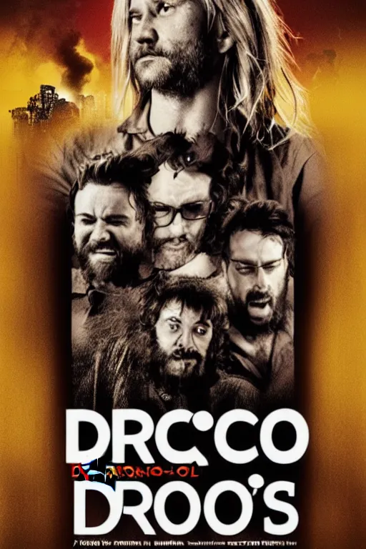Image similar to movie poster for drongo, drongo text