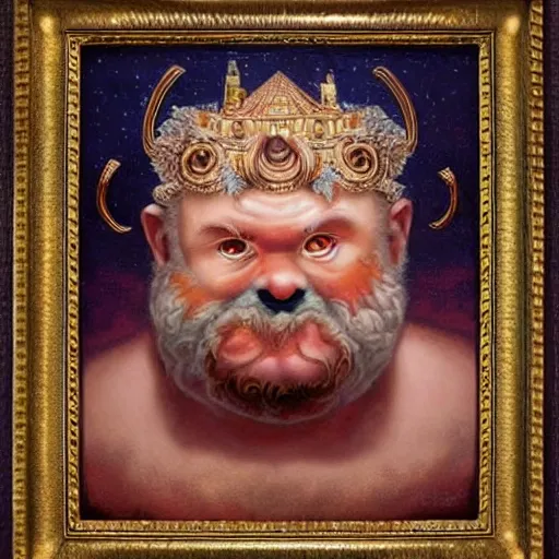 Image similar to Zeus painting by Mark Ryden and Todd Schorr highly detailed