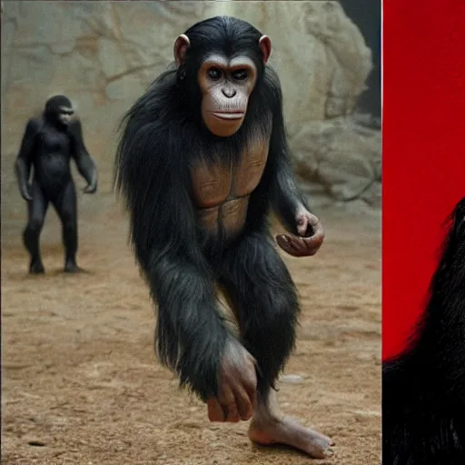 Prompt: planet of the apes michael jackson