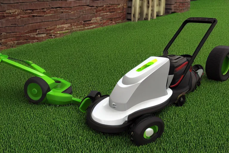 Prompt: cad design of lawnmower, solidworks, octane render, studio light, 3 5 mm