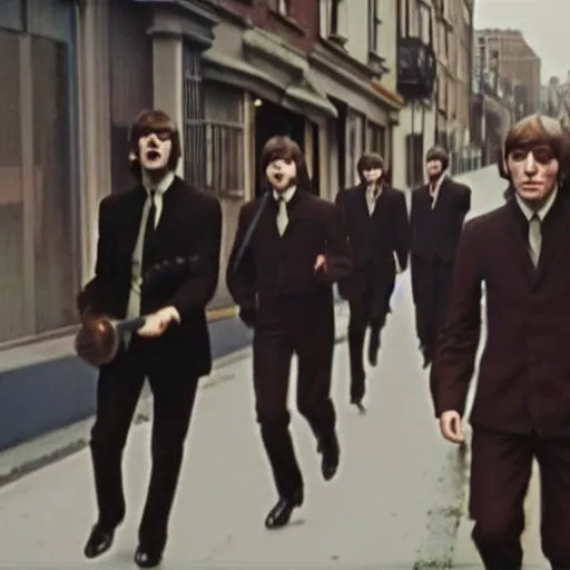 Prompt: Live Action Still of Jerma985 in The Beatles A Hard Day's Night (Film), real life, hyperrealistic, ultra realistic, realistic, highly detailed, epic, HD quality, 8k resolution, body and headshot, film still