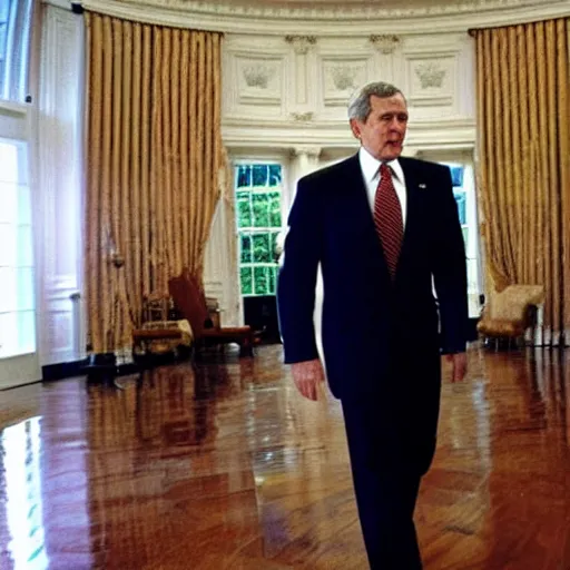 Prompt: george w bush in the white house