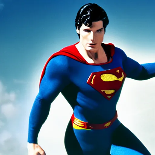 Prompt: award winning photography of christopher reeve as superman, 8 k