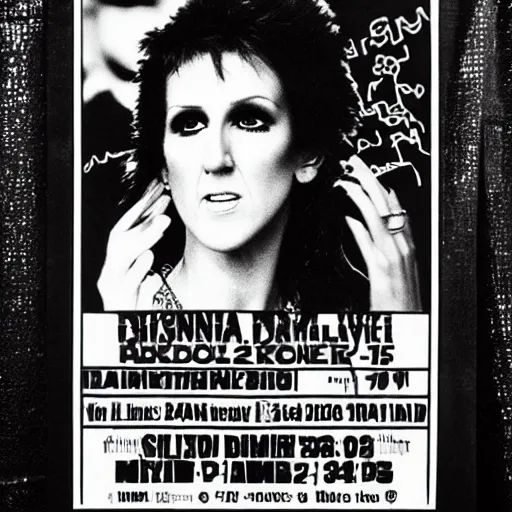 Image similar to 1 9 8 5 punk concert poster for celine dion