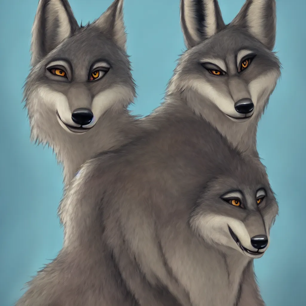 Image similar to oil painting of anthromorphic female wolf in style of zootopia female fursona furry furaffinity 4 k deviantart furry art fursona ar