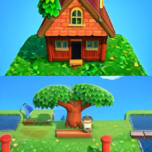 Image similar to a tree house in animal crossing