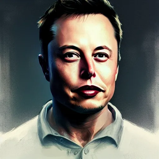 Prompt: portrait of elon musk, very detailed, art contest winner on behance, trendy on deviant art, by artgem, greg rutkowski