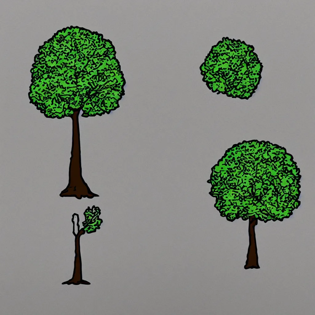 Image similar to a sticker depicting a tree