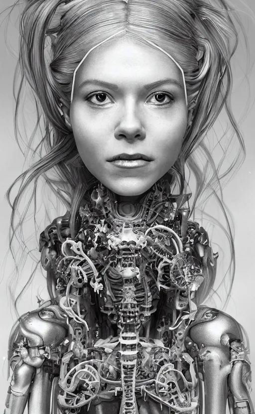 Prompt: Belle Delphine is a bio mechanical cyborg post human, physically accurate, very dramatic dynamic lighting, intricate, very very elegant, highly detailed, digital painting, artstation, very hyperrealistic, very very very HR GIGER, very beautiful, Hieronymus Bosch, Francis Bacon, concept art, smooth, sharp focus, illustration, art by artgerm and greg rutkowski and alphonse mucha