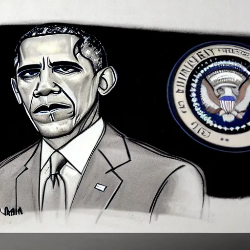 Image similar to creepy criminal police sketch of obama, uncanny!!!