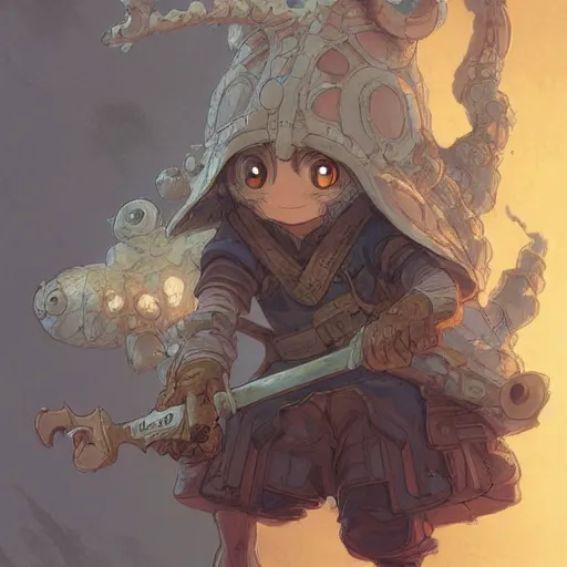 Image similar to a detailed portrait of a made in abyss character, by victo ngai and justin gerard, digital art, realistic painting, very detailed, fantasy, dnd, character design, trending on artstation