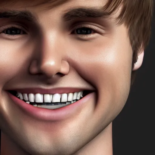 Image similar to hyperrealistic dslr film still of justin beiber, buck - tooth beaver teeth, stunning 8 k octane comprehensive 3 d render, inspired by istvan sandorfi & greg rutkowski & unreal engine, perfect symmetry, dim volumetric cinematic lighting, extremely hyper - detailed, incredibly real lifelike attributes & flesh texture, intricate, masterpiece, artstation