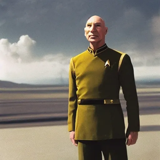 Image similar to “jean luc picard wearing his starfleet captains uniform”