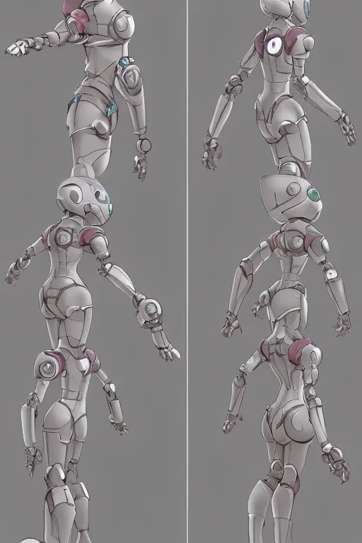 Image similar to cute robot mother, character concept, character reference sheet, front and side views, cute robot face details, by Makoto Shinkai, Stanley Artgerm Lau, WLOP, Rossdraws, James Jean, Andrei Riabovitchev, Marc Simonetti, krenz cushart, Sakimichan, trending on ArtStation, digital art, character design, lou romano color scheme