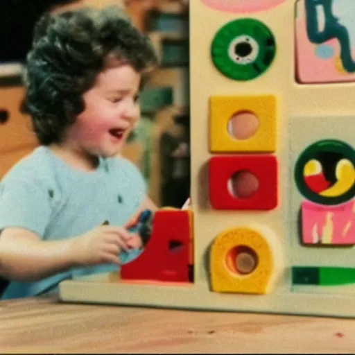 Prompt: vhs footage of an adorable 8 0 s creatacrittles toy