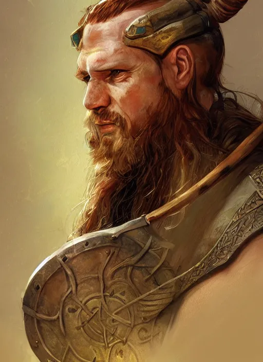 Prompt: ! dream highly detailed painting of a viking cleric warrior by jon foster, high fantasy, trending on artstation