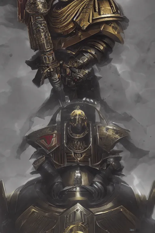 Image similar to armor portrait heros warhammer 4 0 k horus heresy fanart - the primarchs emperor by johannes helgeson animated with vfx concept artist & illustrator global illumination ray tracing hdr fanart arstation zbrush central hardmesh 8 k octane renderer comics stylized