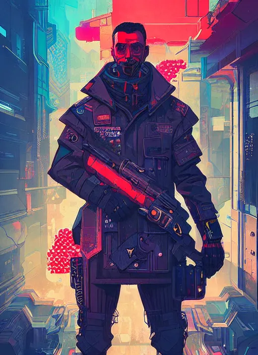 Prompt: cyberpunk soviet commander by josan gonzalez splash art graphic design color splash high contrasting art, fantasy, highly detailed, art by greg rutkowski