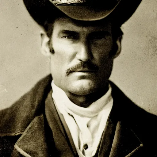 Prompt: face portrait clean shaven cowboy Arthur Morgan from red dead redemption 2 dramatic lighting late 1800s Daguerreian photo by Mathew Brady