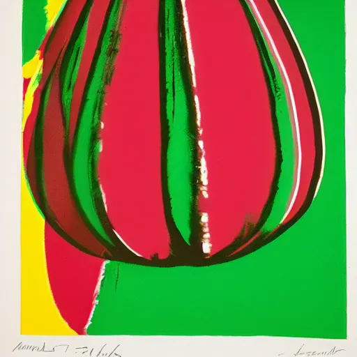 Image similar to watermelon slice, andy warhol