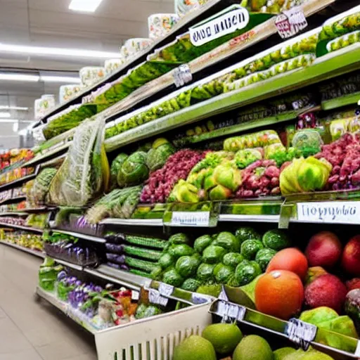 Prompt: a grocery store that only sells avocados