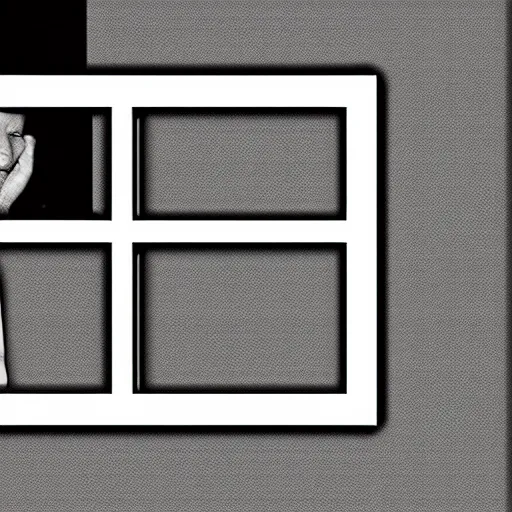 Prompt: a man trapped inside the windows 95 desktop screen