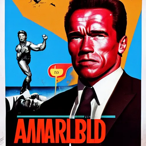 Image similar to arnold schwarzenegger in a 6 0 s movie poster, epic, cinema