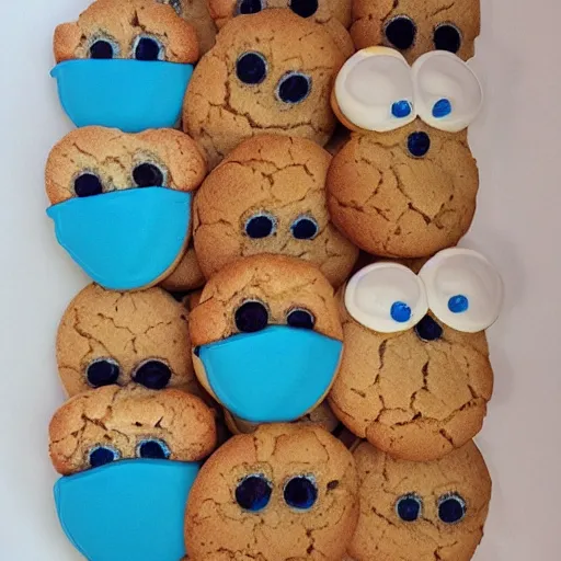 Image similar to cookiemonster made of muffins