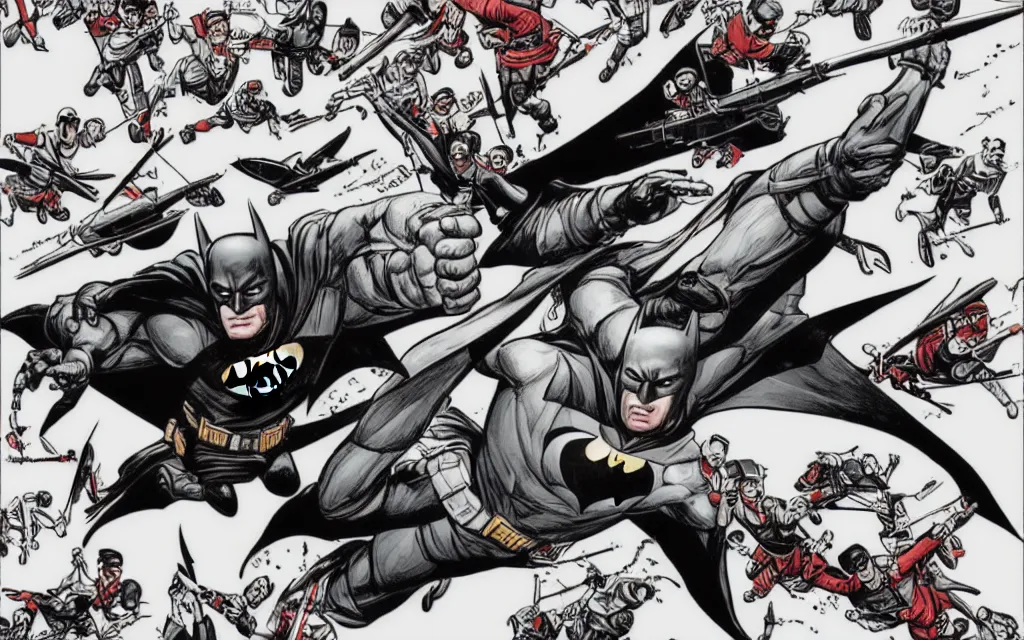 Image similar to batman airplane, in the style of chinese propaganda posters, cold war, propaganda poster, sci - fi illustrations, highly detailed, award - winning, patriotic, chinese, dark, gritty, ink