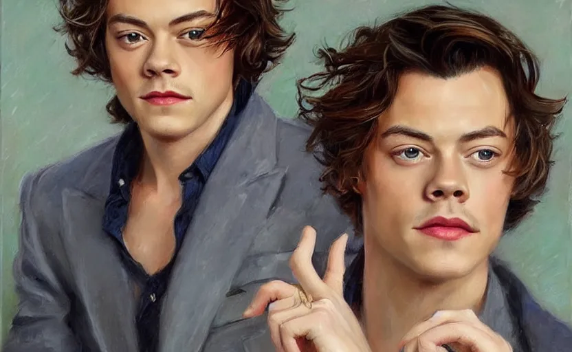 Image similar to Harry Styles. By Konstantin Razumov, highly detailded