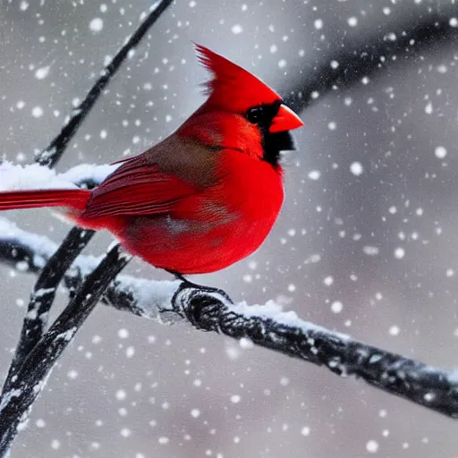 Prompt: A Lovely Photograph Of A Red Cardinal In The Snow, Photorealistic, exquisite detail, Award-Winning