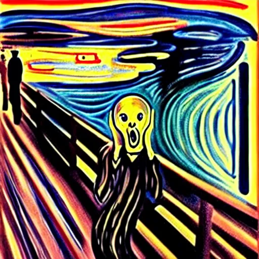 Prompt: Jason Mamoa as The Scream, Edvard Munch