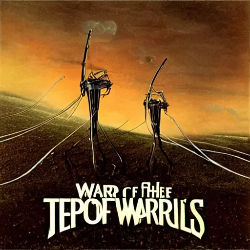 Image similar to War of the Worlds Tripod, Jeff Wayne Album Art