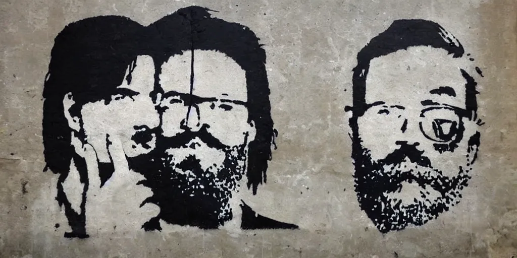 Image similar to bearded nation by banksy