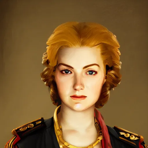 Image similar to intelligent female pirate captain 3 5 years old, 1 9 4 0 s haircut, fully clothed, wise, beautiful, 1 7 5 0 s oil painting, dramatic lighting, trending on artstation, sharp focus