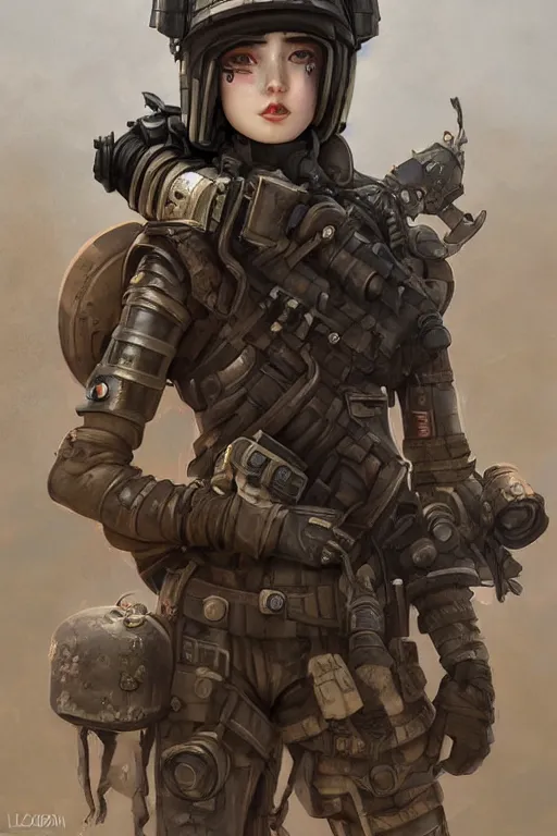 Image similar to portrait of dieselpunk blackpink jisoo soldier girl, helmet, desert, armored, highly detailed, digital painting, face detail, sharp focus, art, illustrations by loish and ayanamikodon and irakli nadar and rossdraws and wlop