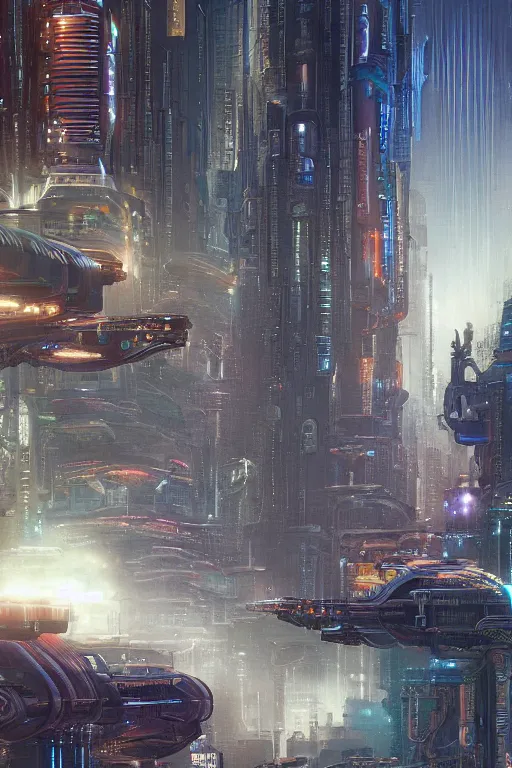 Image similar to a curly - haired cyborg in a retrofuturistic city by david a hardy and noriyoshi ohrai, highly detailed, cinematic composition, trending on artstation, octane render, 8 k