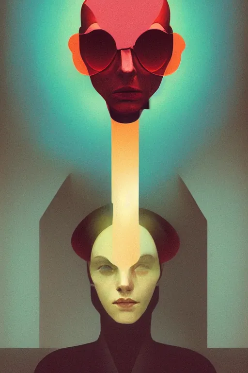 Image similar to woman wearing oculus and digital glitch head edward hopper and james gilleard, zdzislaw beksisnski, higly detailed