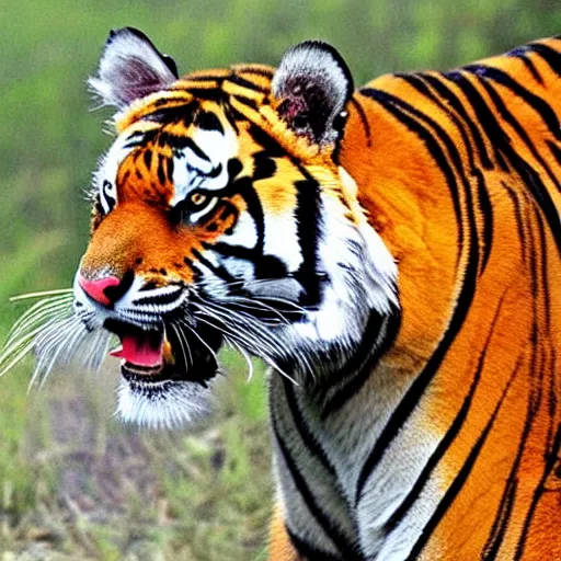 Image similar to A tiger showing off his muscles, featured on deviantart